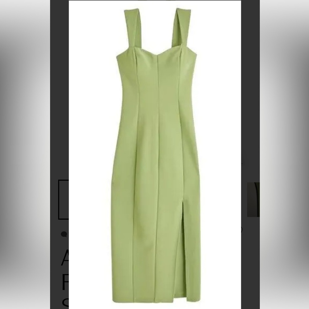 Abercrombie & Fitch Green Wide-Strap Corset Midi Dress size Medium